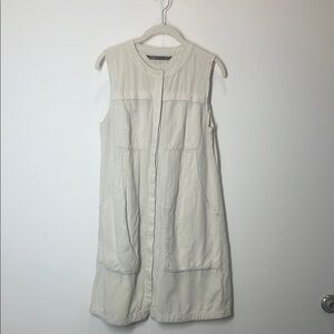 Nau Cream Button up Midi Dress with Front Pockets